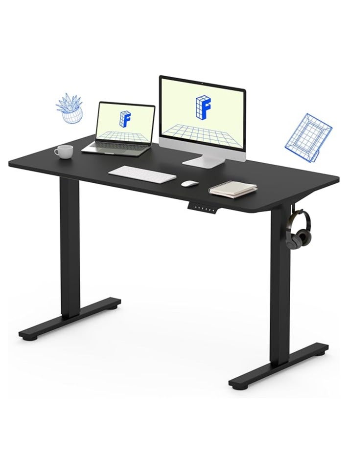 ماهاماي مكتب Flexispot Modern 120 × 60 سم أسود قائم بذاته مع أرجل قابلة للتعديل وإطارات فولاذية متينة مقاومة للصدأ مثالية للمنزل والمكتب - Image 1