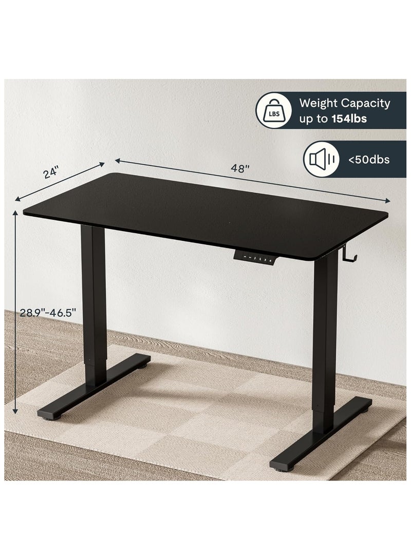 ماهاماي مكتب Flexispot Modern 120 × 60 سم أسود قائم بذاته مع أرجل قابلة للتعديل وإطارات فولاذية متينة مقاومة للصدأ مثالية للمنزل والمكتب - Image 2