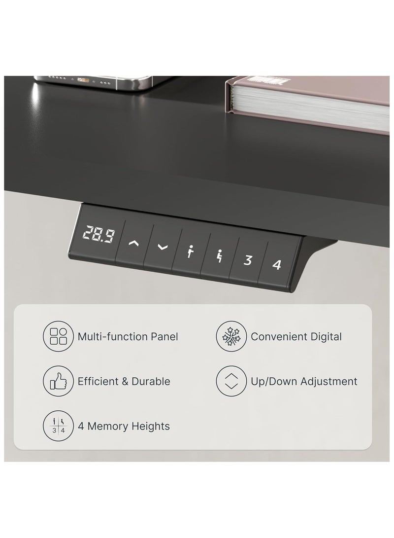 ماهاماي مكتب Flexispot Modern 120 × 60 سم أسود قائم بذاته مع أرجل قابلة للتعديل وإطارات فولاذية متينة مقاومة للصدأ مثالية للمنزل والمكتب - Image 4
