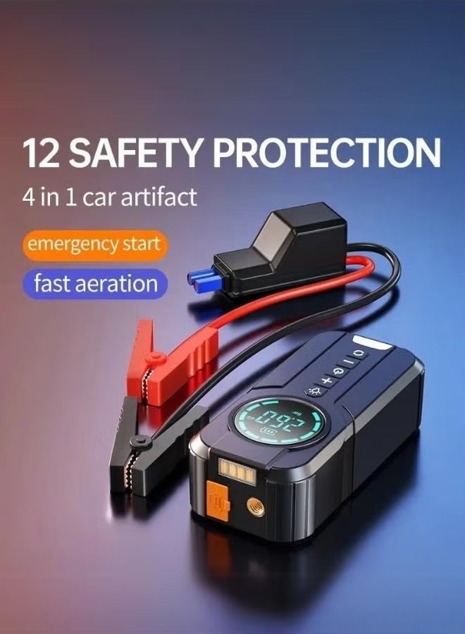 Denx DX414 6000mAh Portable Car Jump Starter with Built-In Air Blower & Power Bank Function - Image 5