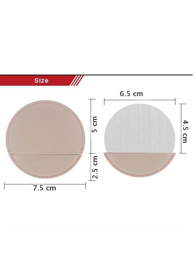 وي3 مرآة جيب صغيرة الحجم غير قابلة للكسر من الفولاذ المقاوم للصدأ، مرآة دائرية صغيرة محمولة مع غطاء حافظة من جلد البولي يوريثان للنساء والرجال (وردي) - Image 2