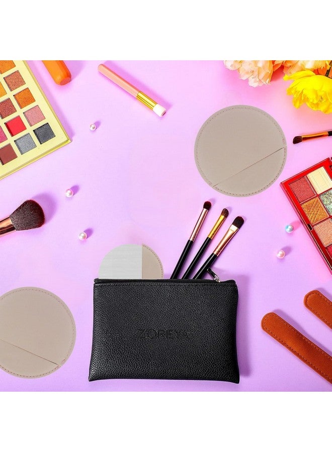 وي3 مرآة جيب صغيرة الحجم غير قابلة للكسر من الفولاذ المقاوم للصدأ، مرآة دائرية صغيرة محمولة مع غطاء حافظة من جلد البولي يوريثان للنساء والرجال (وردي) - Image 4