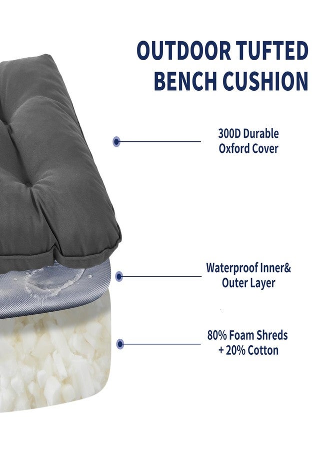 IPYNBAP Outdoor Bench Cushion, Waterproof Patio Furniture Cushion, Tufted Couch Cushions, Fade-Resistant Stitched Window Seat Pad for Outdoor/Indoor Sofa Swings, 48 x 18 x 5, Dark Grey - Image 3