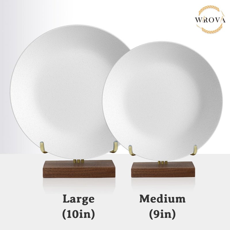 Wrova Wheat Straw Dinner Plates 9 Inch Unbreakable Set of 8  Dishwasher  Microwave Safe Plastic Plates Reusable  Lightweight Plates for kitchencampingsaladappetizer  White - Image 4