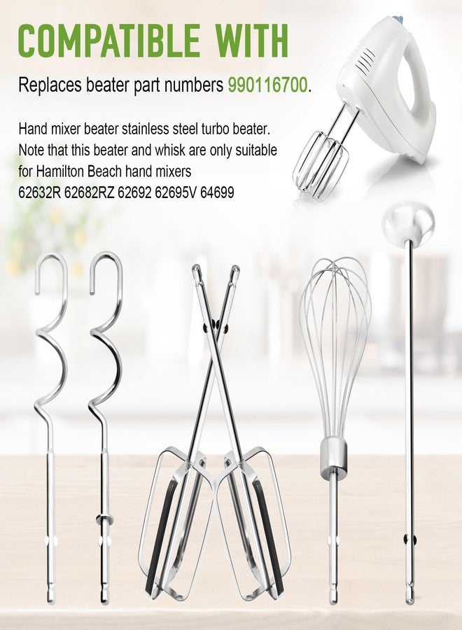 CHAR YONG Hand Mixer Attachments Replacement for Hamilton Beach Mixer Beaters Parts 62632R 62682RZ 62692 62695V 64699 - Hand Mixer Beaters,Wire Egg Whisk,Liquid Blending Rod,Dough Hooks,Set of 6 - Image 4