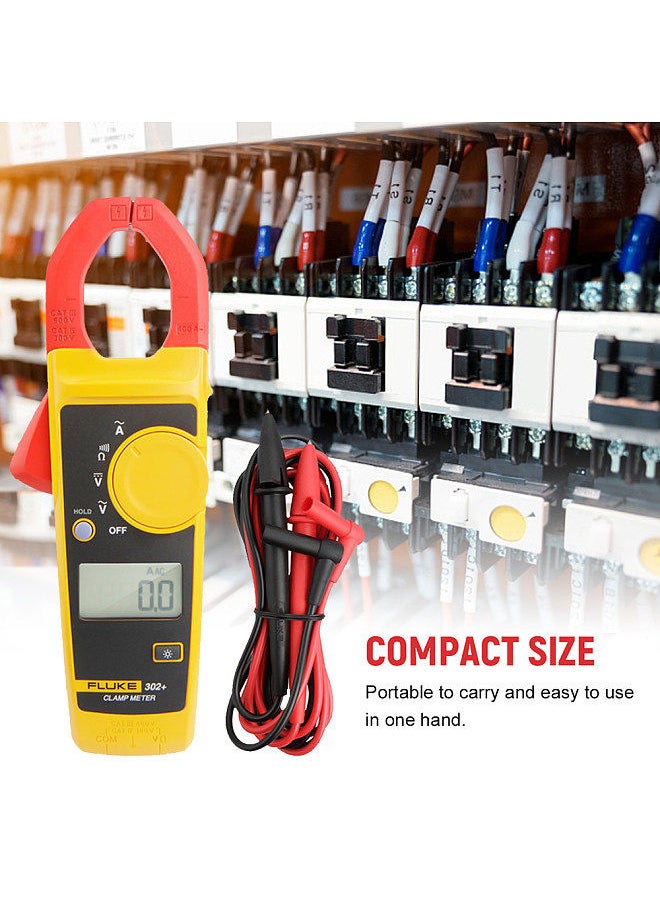 FLUKE F302+ Handheld Clamp Meter LCD Display Digital Clamp Multimeter Clamp Type Universal Meter Ammeter AC/DC Voltage Meters 400A AC Current 600V DC/AC Voltage Clamp Meter