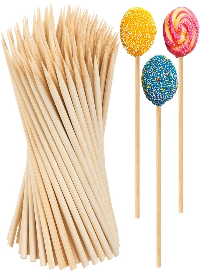 ZHBDMGK Bamboo Candy Apple Sticks, 200Pcs Semi Pointed Candy Caramel Lollipop Sticks, Natural Wooden Cotton Sticks for Candies, Chocolates Cookies Party Favor - Image 1