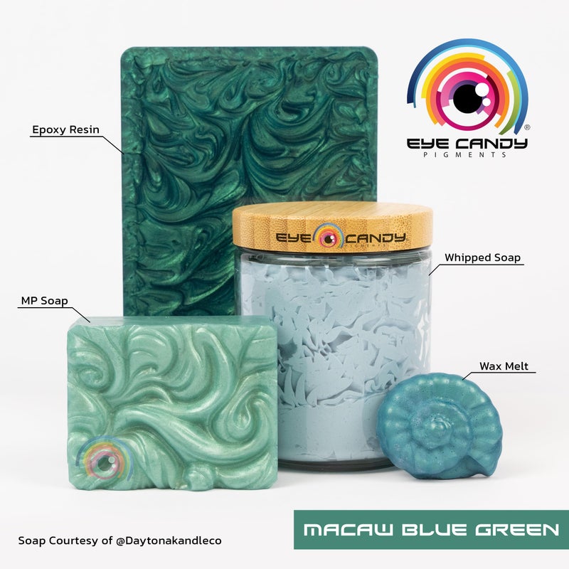 Eye Candy Pigments Premium Mica Powder - Macaw Blue Green (50gr) - for Epoxy, Resin, Soap, Paint, Woodworking, Acrylic Pouring, Bath Bombs, Fishing Lures - DIY Arts and Crafts Additive - Image 3
