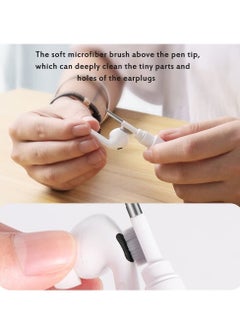 ELTRAZONE Earbuds Cleaning Pen Fits for Airpods Pro 1 2 3 Multi Cleaner Kit Soft Brush for Bluetooth Earphones Case Compact Portable Multifunctional Cleaning Kit (White)  - Image 3