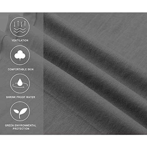 Janmid Mens Cotton Linen Drawstring Pants Elastic Waist Casual Jogger Yoga Pants Smoky Gray S - Image 5