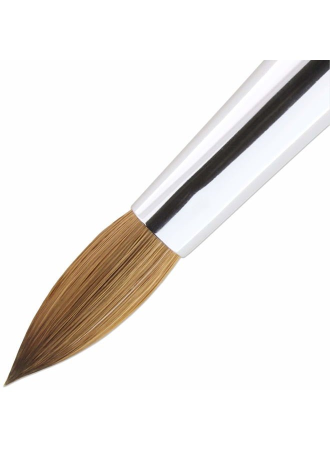 Pana Pure Kolinsky Hair Acrylic Nail Brush - Oval Crimped Clear Acrylic Handle (Size 10) - Image 3