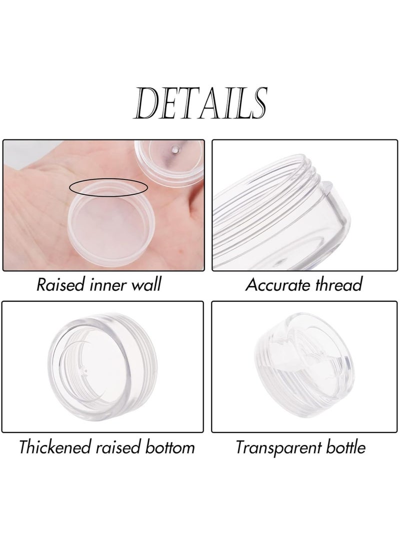 HOME ZONE 25 New Empty Acrylic Clear Round Jars - BPA Free Containers for Cosmetic Lotion Cream Makeup Bead Eye shadow Rhinestone Samples Pot 5g/5ml Clear Lid - Image 3