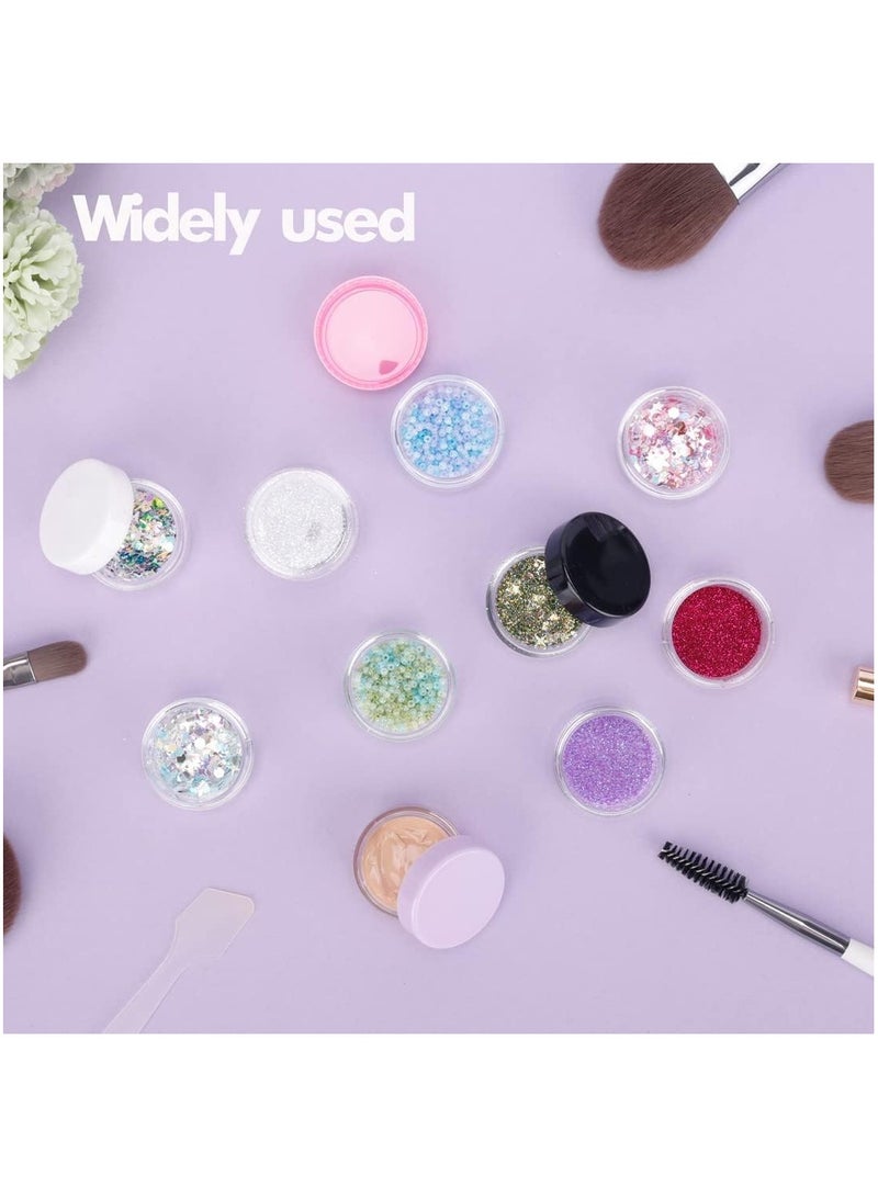 HOME ZONE 25 New Empty Acrylic Clear Round Jars - BPA Free Containers for Cosmetic Lotion Cream Makeup Bead Eye shadow Rhinestone Samples Pot 5g/5ml Clear Lid - Image 4