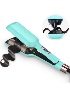 Aima Beauty Aima Beauty 32mm 2 Barrel Curling Iron Mermaid Hair Waver AntiScald Hair Curling Iron Negative Ionic Emitter Lock Hair Moisture ShortMediumLong Hair Light Green 