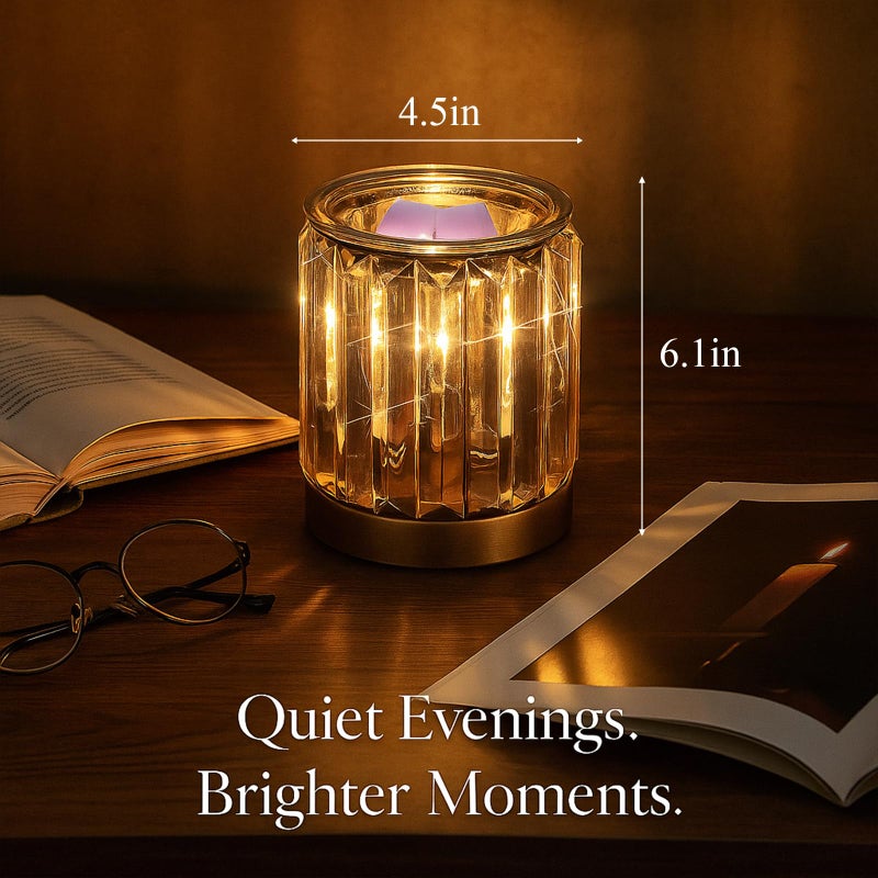 Leyoue Melting Heater Electric Burning Wax Burner Electric Essential Oil Warmer Incense Wax Melt Warmer Night Light Aroma Decorative Lamp for Gifts & Decor(Golden) - Image 2