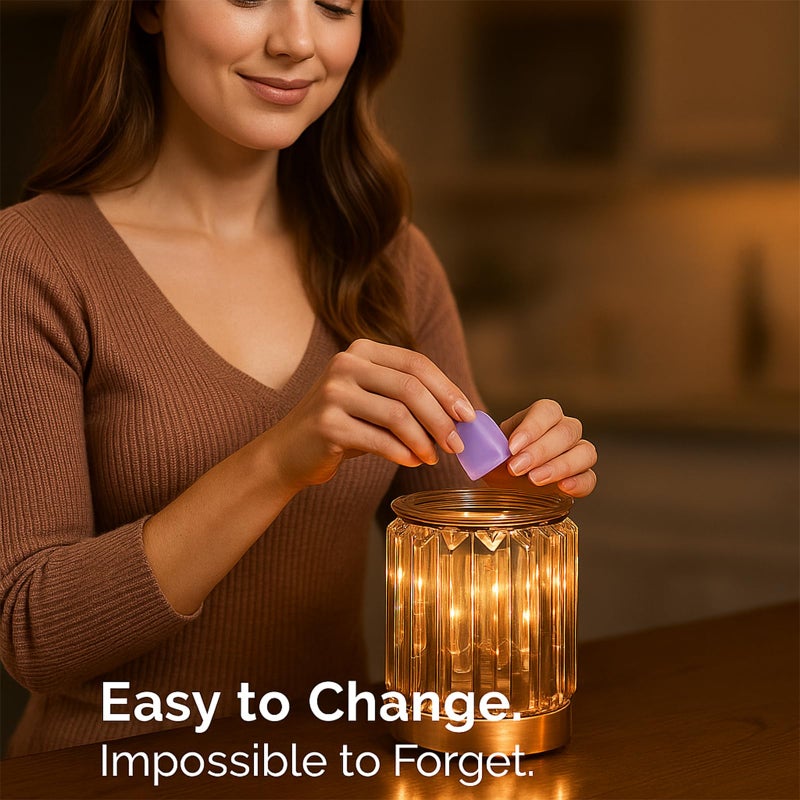 Leyoue Melting Heater Electric Burning Wax Burner Electric Essential Oil Warmer Incense Wax Melt Warmer Night Light Aroma Decorative Lamp for Gifts & Decor(Golden) - Image 5