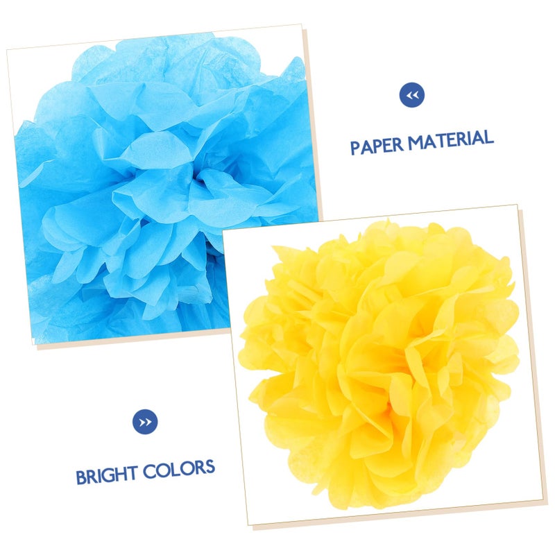 Colorful Tissue Paper Pom Poms Flowers For Wedding Birthday Party Decorations 10 Pack - Image 5