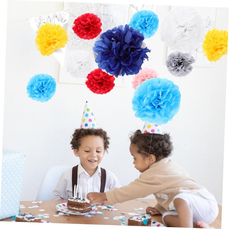 Colorful Tissue Paper Pom Poms Flowers For Wedding Birthday Party Decorations 10 Pack - Image 4