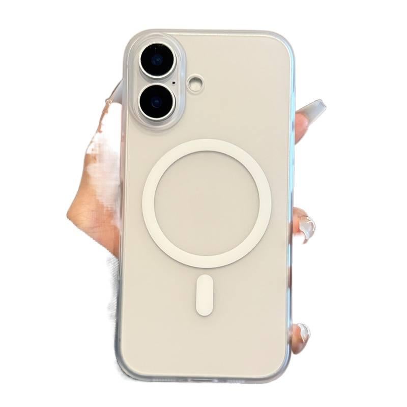 غطاء MagSafe بPC لـ iPhone 15 / 15 Plus / 15 Pro / 15 Pro Max مع مغناطيس قوي وملمس غير لامع مع مقاوم للصدمات مع مقاوم للخدش مع حماية من السقوط باللون أبيض مغناطيسي - Veloris - Image 1