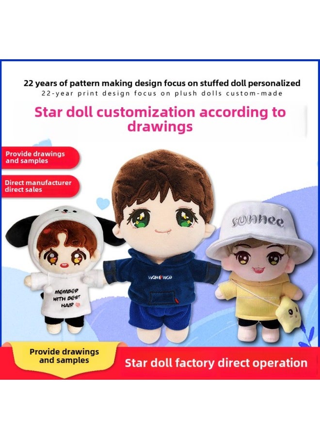 Generic - Plush Toy Custom Doll Star Doll Custom School Mascot To Figure Custom Doll Custom Doll Dress-Specifications:Design And Pattern Making Customization-Color:For Customization, Please Consult Customer Service - Image 1