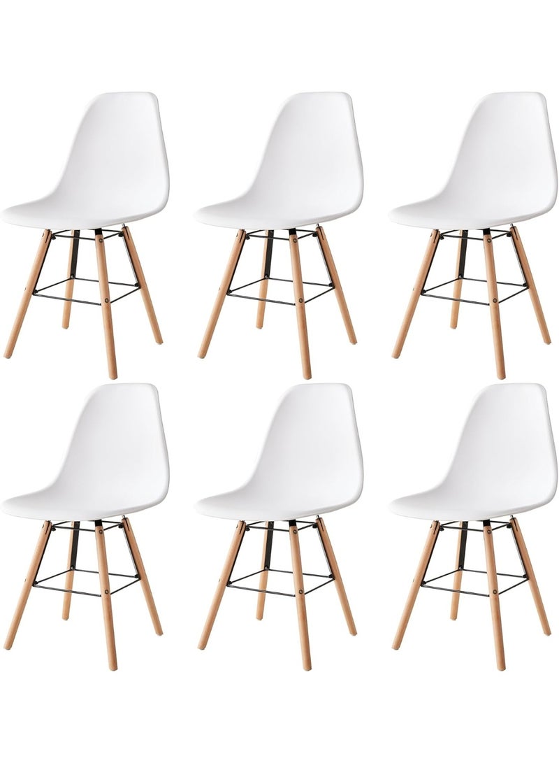 Set of 6 Scandinavian Dining Chairs – Kitchen or Office Chair with Solid Wood Legs – Modern & Comfortable Design - Image 1