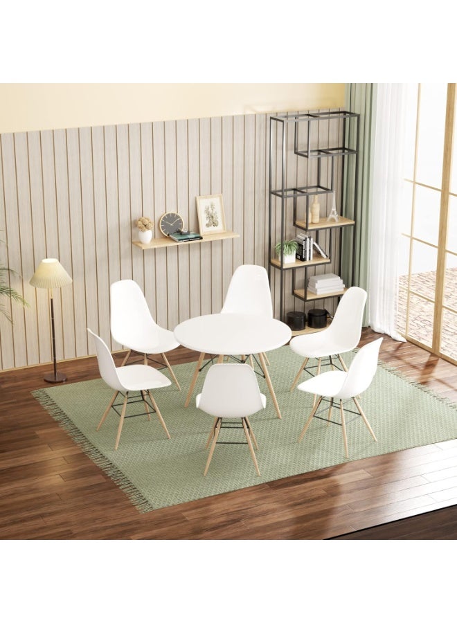 Set of 6 Scandinavian Dining Chairs – Kitchen or Office Chair with Solid Wood Legs – Modern & Comfortable Design - Image 3