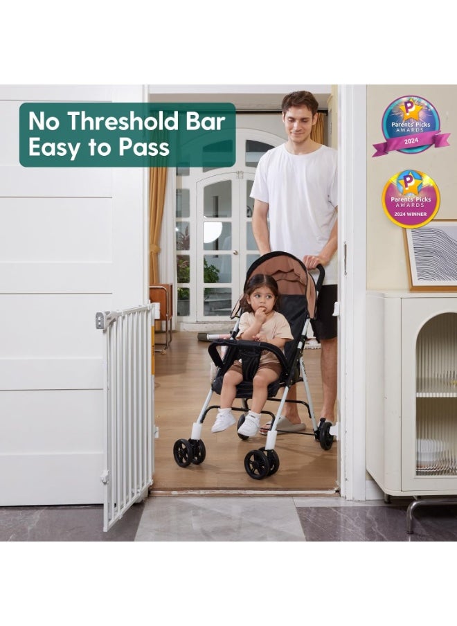 CityRiya-Long Baby Gate, Safety Baby Gate for Stairs, 75~84 cm Extra Wide Child Gate, Wide Walk Thru Baby Gate, Toddler Safety Fence, Auto Close Dog Gate for Doorways, Pet Gates for Dogs  - Image 2
