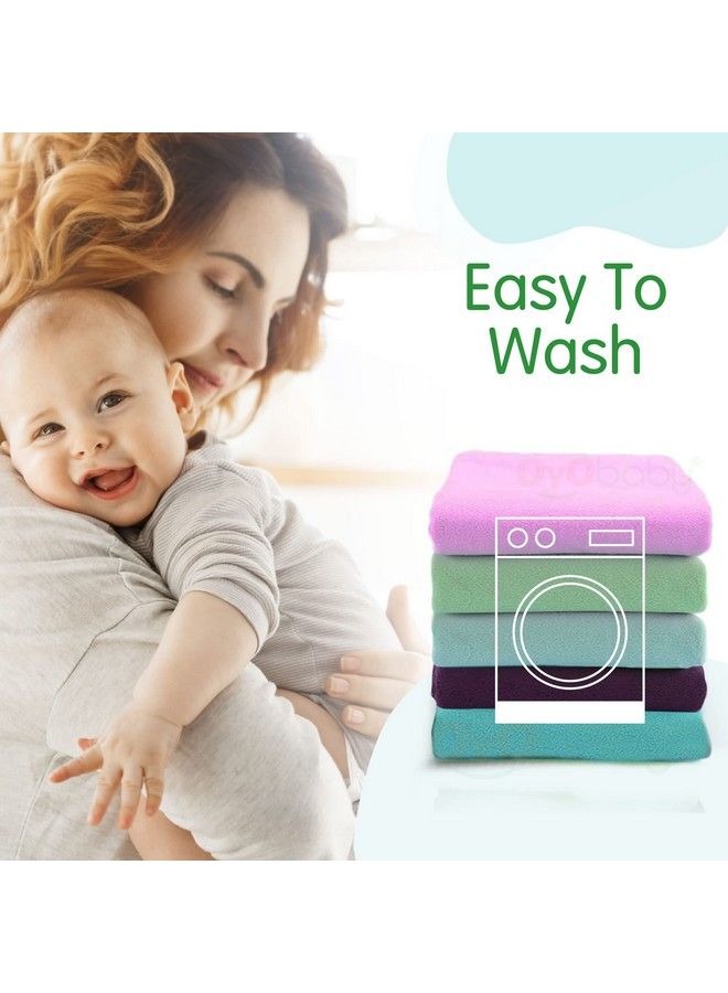 OYO BABY شريحة فليز مضادة للتكتل سريعة الجفاف فائقة الامتصاص لحماية سرير الطفل مقاومة للماء كبيرة (140X100 سم) كومبو وردي + أزرق - Image 5