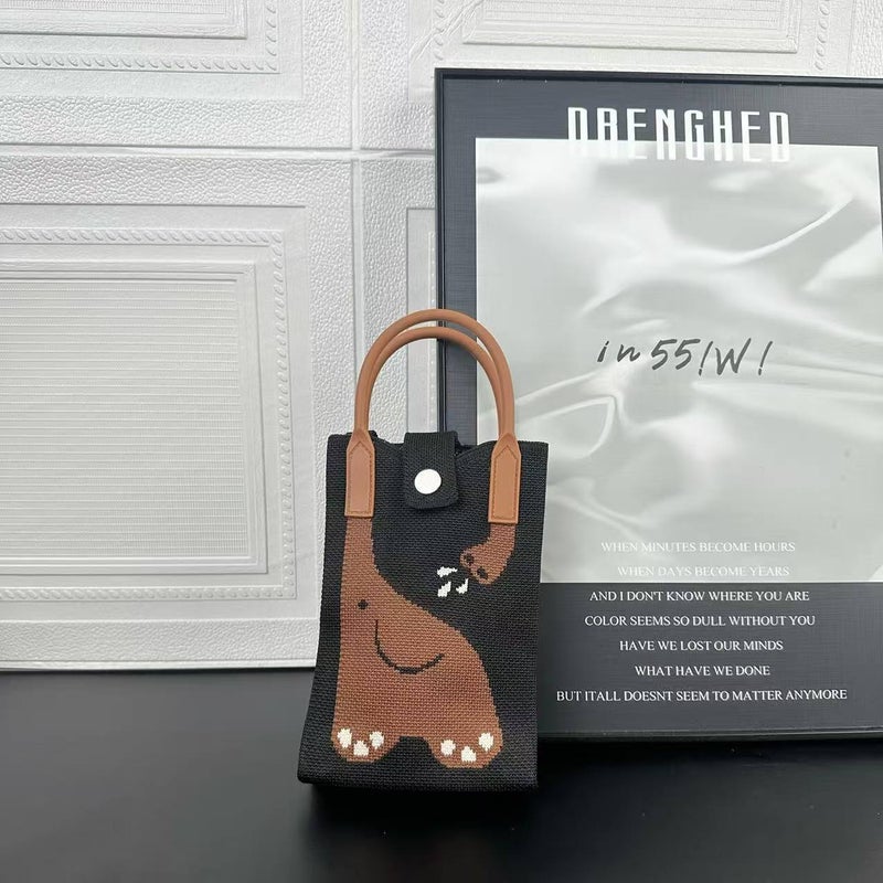 Advanced Sense Ins Mobile Phone Bag New Cartoon Knitted Bag Dopamine Niche All-Match Crossbody Shoulder Bag Handbag - Image 1