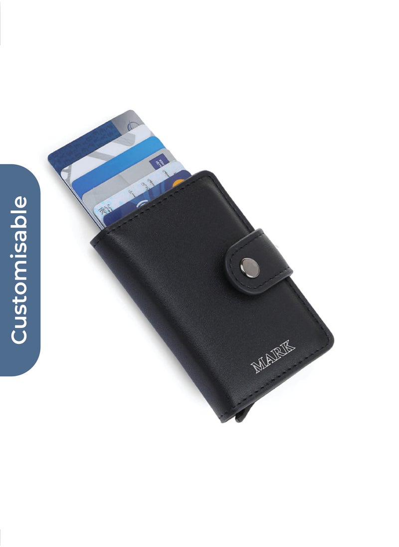 giftology Personalised FLORINA - RFID PU Slim Cardholder Wallet - Black  - Image 1