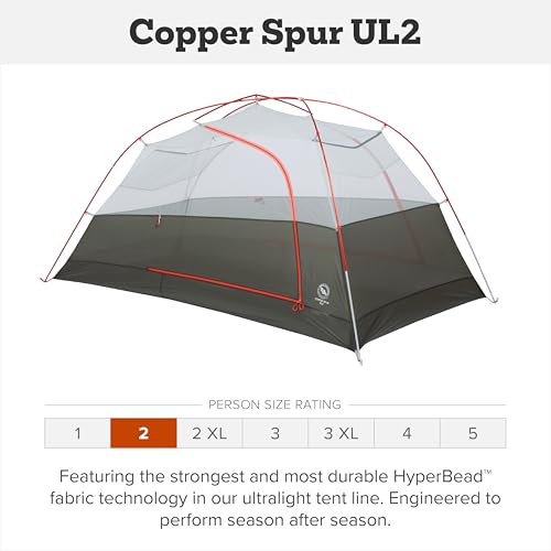 Big Agnes Copper Spur UL - Backpacking Tent For Camping, 3 Season, Ultralight, Waterproof, Anodized Poles, Lichen Green, 2 Person - Image 2