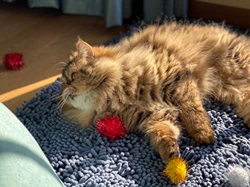 RIMOBUL Cat Balls, 20PCS Cat Ball Toys Assorted Color Cat Toys for Indoor Cats Kitten Sparkle Balls Cat's Favorite Toy Tinsel Pom Pom Glitter Balls - Image 5