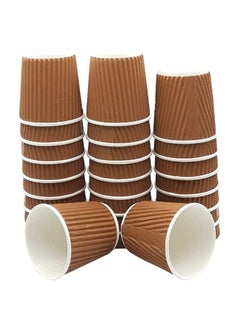 Disposable Ripple Cup Brown 4 Ounce Without Lid - Kraft Hot Tea, Coffee, Kahwa, Hot Drinks & Natural Brown - 10 Pieces.