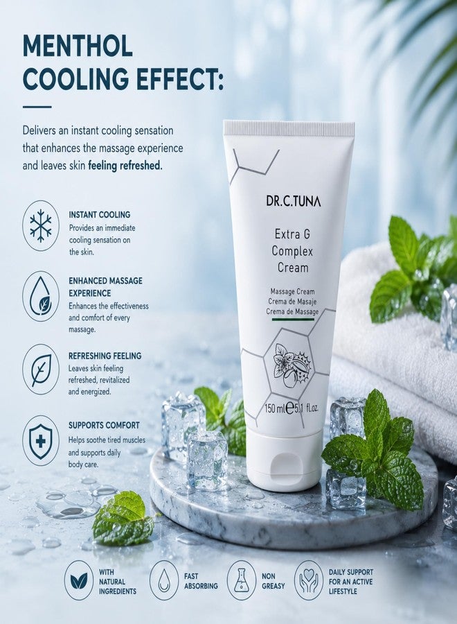 FARMASi Dr. C. Tuna Extra G Complex Massage Cream, Glucosamine, Horse Chestnut & Menthol Cooling Body Massage Cream, Fast Absorbing Non-Greasy Formula, 5.1 fl oz - Image 5