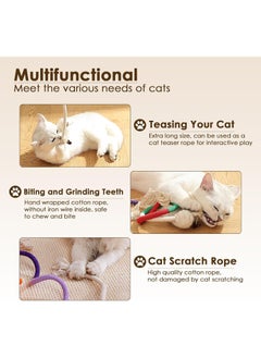 SYOSI 3 PCS Cotton Rope Cat Toys for Indoor Cats Cat Chew Toy for Teeth Cleaning Interactive Cat Rope Toys with Silvervine Fruit for Cats and Kittens Handmade Pet Chew Toys for Teeth Cleaning  - Image 2