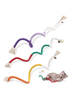 SYOSI 3 PCS Cotton Rope Cat Toys for Indoor Cats Cat Chew Toy for Teeth Cleaning Interactive Cat Rope Toys with Silvervine Fruit for Cats and Kittens Handmade Pet Chew Toys for Teeth Cleaning  - Image 1