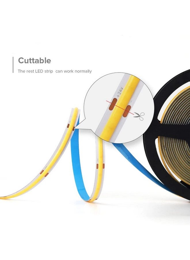 protium شريط LED مرن عالي الكثافة 10 واط/م 5 متر DC12V أبيض دافئ 3000K عرض 8 مم قابل للتعتيم لتزيين غرفة النوم والمطبخ والمنزل الداخلي - Image 2