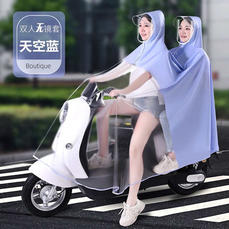 Electric Car Raincoat Battery Car Motorcycle Parent-Child One-Piece Single Double Body Rainproof Mother And Child Poncho - Image 1