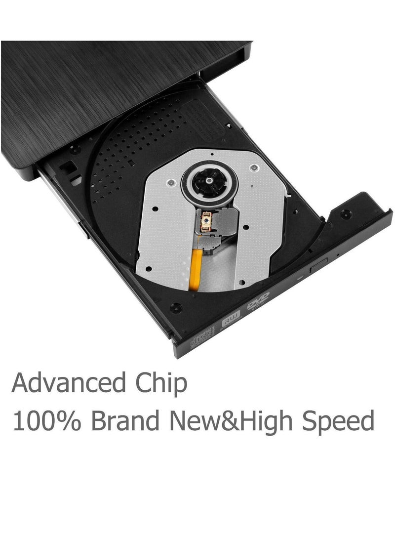 External DVD, CD Drive, USB 3.0 Slim Portable CD DVD +,-RW Drive, External DVD-CD ROM Writer for Laptop or Desktop Compatible with Windows XP7, 8, 10, Mac OS, Linux - Image 3