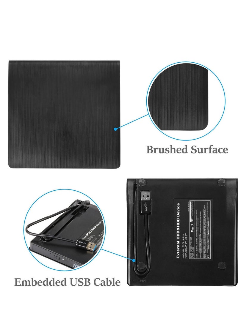 External DVD, CD Drive, USB 3.0 Slim Portable CD DVD +,-RW Drive, External DVD-CD ROM Writer for Laptop or Desktop Compatible with Windows XP7, 8, 10, Mac OS, Linux - Image 4