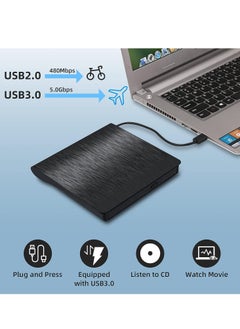ماركة غير محددة محرك DVD/CD خارجي، وحدة DVD/CD محمولة نحيفة بواجهة USB 3.0، تدعم كتابة وقراءة الأقراص DVD/CD، متوافقة مع أنظمة التشغيل Windows XP7، 8، 10، Mac OS، Linux، تستخدم لأجهزة الكمبيوتر المحمولة وأجهزة الكمبي  - Image 5