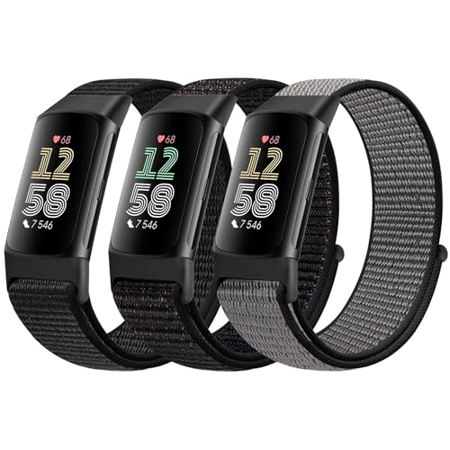 AVOD Sport Loop Nylon Watch Bands Compatible with Fitbit Charge 6/Charge 5 for Women Men, Adjustable Breathable Replacement Soft Nylon Loop Wristband for Fitbit Charge 6/Fitbit Charge 5 - Image 1