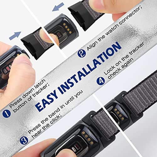 AVOD Sport Loop Nylon Watch Bands Compatible with Fitbit Charge 6/Charge 5 for Women Men, Adjustable Breathable Replacement Soft Nylon Loop Wristband for Fitbit Charge 6/Fitbit Charge 5 - Image 4