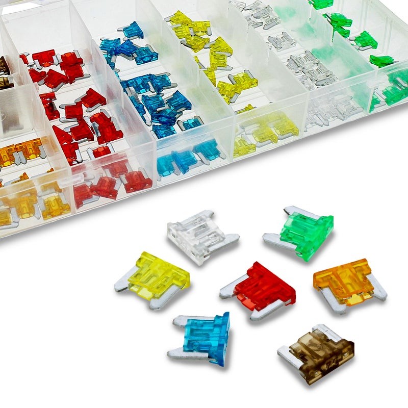 ABN 120Piece Low Profile Small Fuse Set 5 75 10 15 20 25 30 AMP Low Profile Mini Fuses for Cars Trucks
