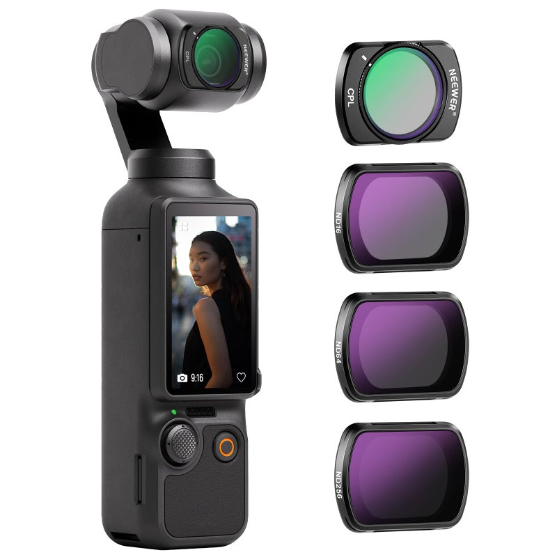 Neewer NEEWER HD CPL ND16 ND64 ND256 Filter Kit Compatible with DJI OSMO Pocket 3 Creator Combo Accessories Magnetic Action Camera Neutral Density Polarising Filter Optical Glass Aluminum Frame  - Image 1