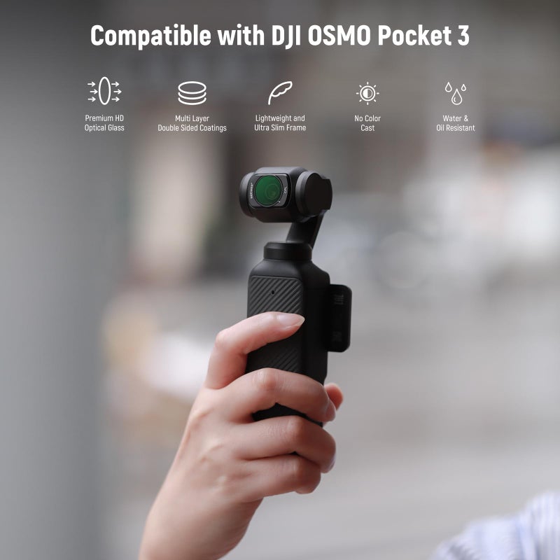 Neewer NEEWER HD CPL ND16 ND64 ND256 Filter Kit Compatible with DJI OSMO Pocket 3 Creator Combo Accessories Magnetic Action Camera Neutral Density Polarising Filter Optical Glass Aluminum Frame  - Image 2