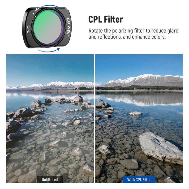 Neewer NEEWER HD CPL ND16 ND64 ND256 Filter Kit Compatible with DJI OSMO Pocket 3 Creator Combo Accessories Magnetic Action Camera Neutral Density Polarising Filter Optical Glass Aluminum Frame  - Image 4