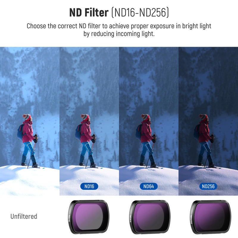 Neewer NEEWER HD CPL ND16 ND64 ND256 Filter Kit Compatible with DJI OSMO Pocket 3 Creator Combo Accessories Magnetic Action Camera Neutral Density Polarising Filter Optical Glass Aluminum Frame  - Image 5