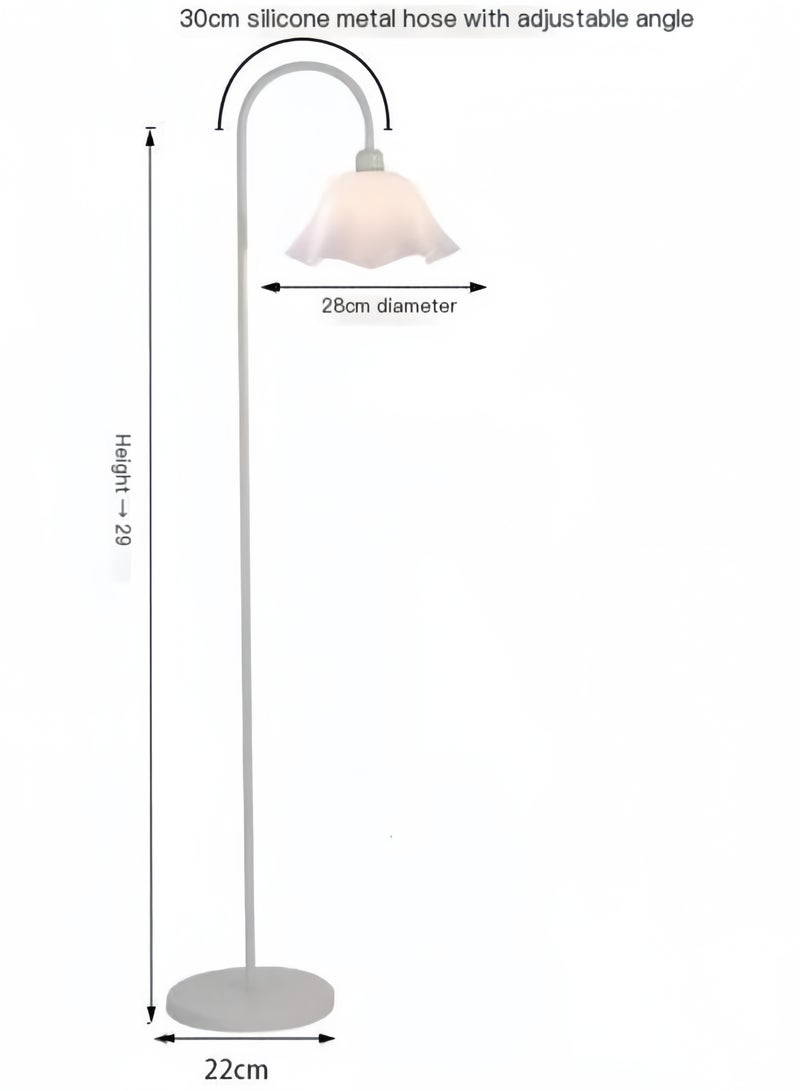 GGEROU مصباح أرضي لغرفة المعيشة مع 3 درجات حرارة للألوان، مصباح أرضي على شكل زهرة، مصباح قائم عتيق لغرفة النوم، المكتب، غرفة الدراسة - Image 4