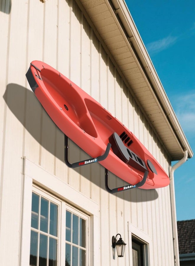 FitiRoker Heavy-Duty Kayak Wall Hooks - Space-Saving J-Style Storage Rack with Foam Padding, Optional Safety Strap or Fabric Cover, Wall-Mounted Hangers for Kayaks, SUPs (Round Tube) - Image 3
